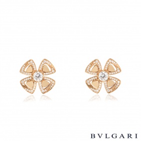 Bvlgari Rose Gold Diamond Fiorever Earrings 356280